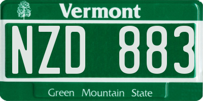 VT license plate NZD883