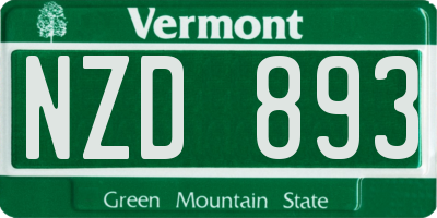 VT license plate NZD893