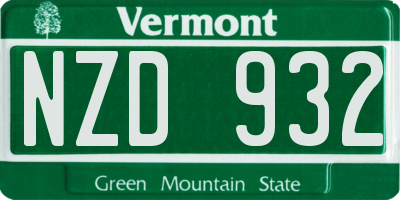 VT license plate NZD932