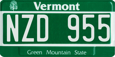 VT license plate NZD955