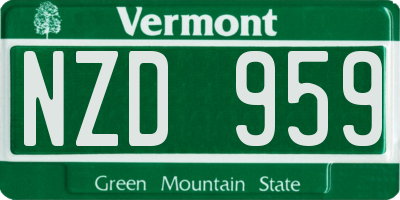 VT license plate NZD959