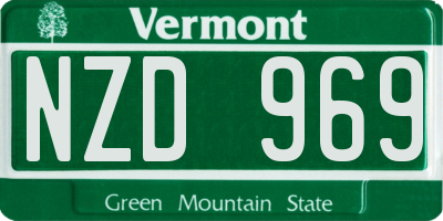VT license plate NZD969