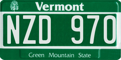 VT license plate NZD970