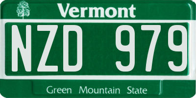 VT license plate NZD979