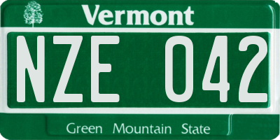 VT license plate NZE042