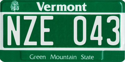 VT license plate NZE043