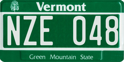 VT license plate NZE048
