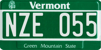 VT license plate NZE055