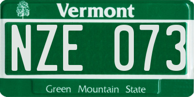 VT license plate NZE073