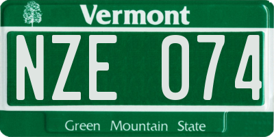 VT license plate NZE074