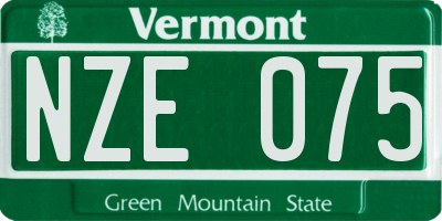 VT license plate NZE075