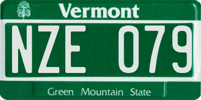 VT license plate NZE079
