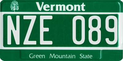 VT license plate NZE089