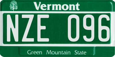VT license plate NZE096
