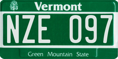 VT license plate NZE097