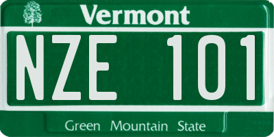 VT license plate NZE101