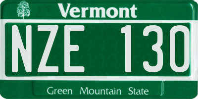 VT license plate NZE130