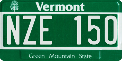 VT license plate NZE150