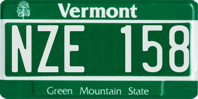 VT license plate NZE158