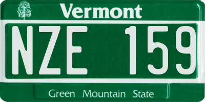 VT license plate NZE159