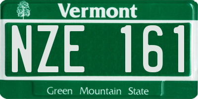 VT license plate NZE161