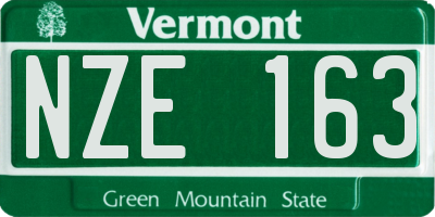 VT license plate NZE163