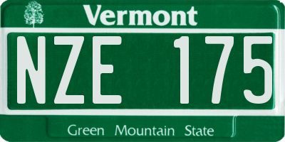 VT license plate NZE175