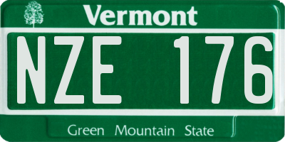 VT license plate NZE176