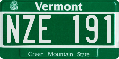 VT license plate NZE191