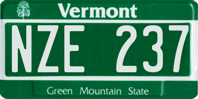 VT license plate NZE237