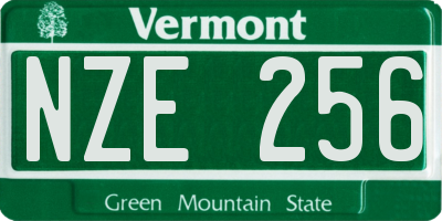 VT license plate NZE256