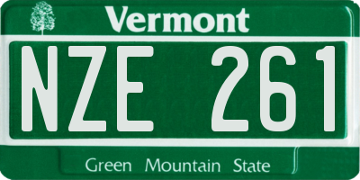 VT license plate NZE261