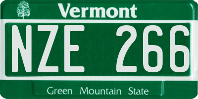 VT license plate NZE266