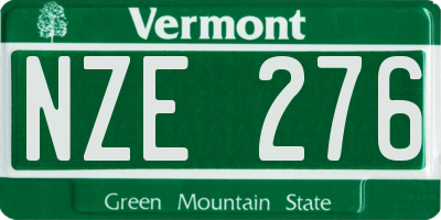 VT license plate NZE276