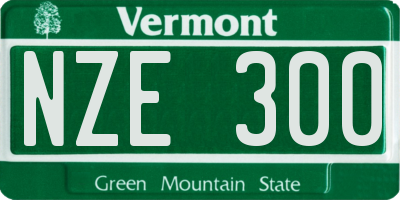 VT license plate NZE300
