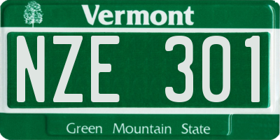 VT license plate NZE301