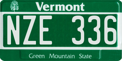 VT license plate NZE336