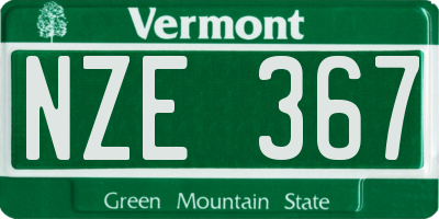 VT license plate NZE367