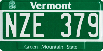 VT license plate NZE379