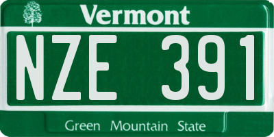 VT license plate NZE391