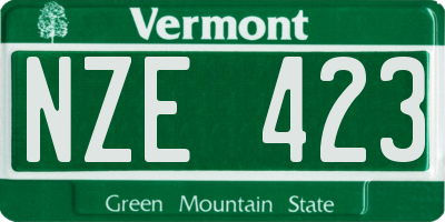 VT license plate NZE423