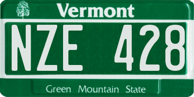 VT license plate NZE428