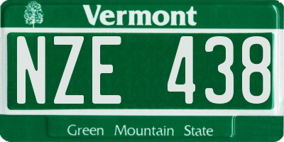 VT license plate NZE438