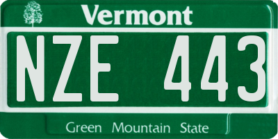 VT license plate NZE443