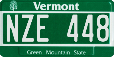 VT license plate NZE448