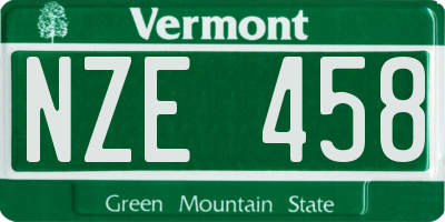 VT license plate NZE458