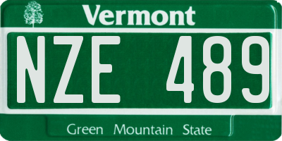 VT license plate NZE489