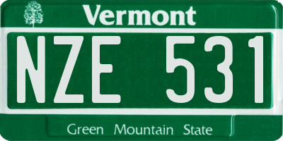 VT license plate NZE531