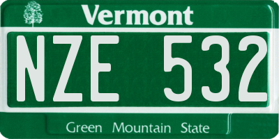 VT license plate NZE532
