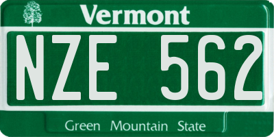 VT license plate NZE562